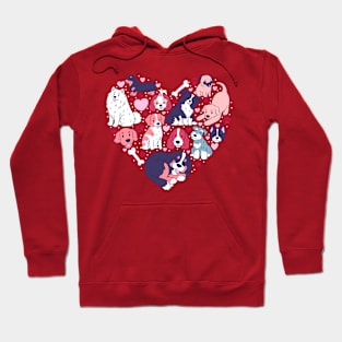 I love dogs! Cute heart shape dogs Hoodie